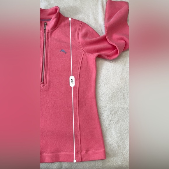 Tommy Bahama Aruba 1/2 Zip Pullover Pink Sweatshirt Women’s - Picture 6 of 13